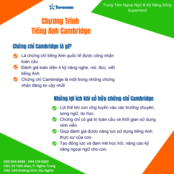 Lợi ích của chứng chỉ tiếng Anh Cambridge